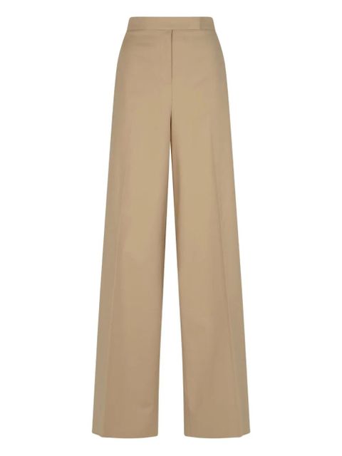 Max Mara cotton high-waist trousers - Neutrals - zdjęcie produktu nr 1