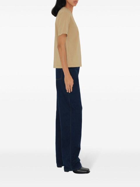 Burberry logo-embroidered cotton T-shirt - Neutrals