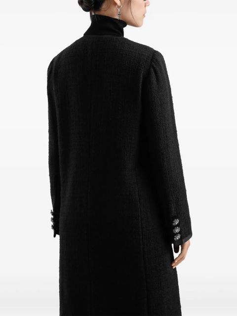 Dolce & Gabbana tweed single-breasted coat - Black