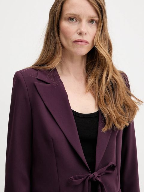 Answear.LAB marynarka kolor fioletowy niezapinana gładka - zdjęcie produktu nr 2