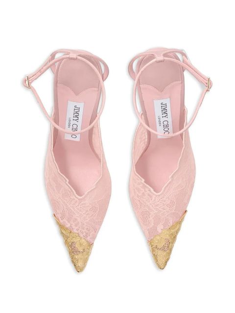 Jimmy Choo lace floral appliqué pumps - Pink
