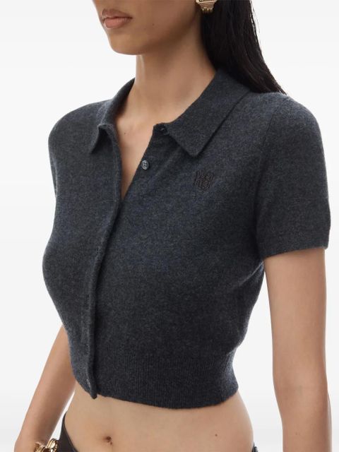 Alexander Wang logo-embroidered top - Grey
