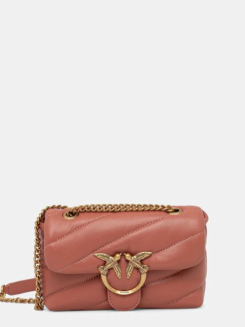 Pinko torebka skórzana kolor różowy 100040 A0F2 - zdjęcie produktu nr 1