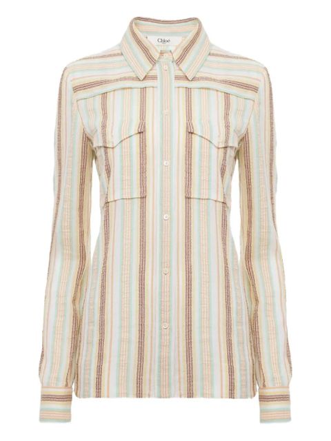 Chloé striped cotton shirt - White - zdjęcie produktu nr 1