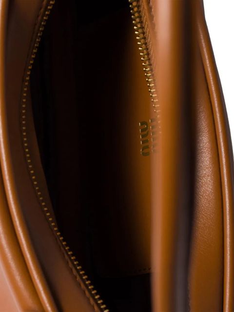 Miu Miu leather logo-plaque mini bag - Brown