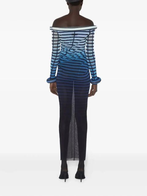 Jean Paul Gaultier striped maxi dress - Black