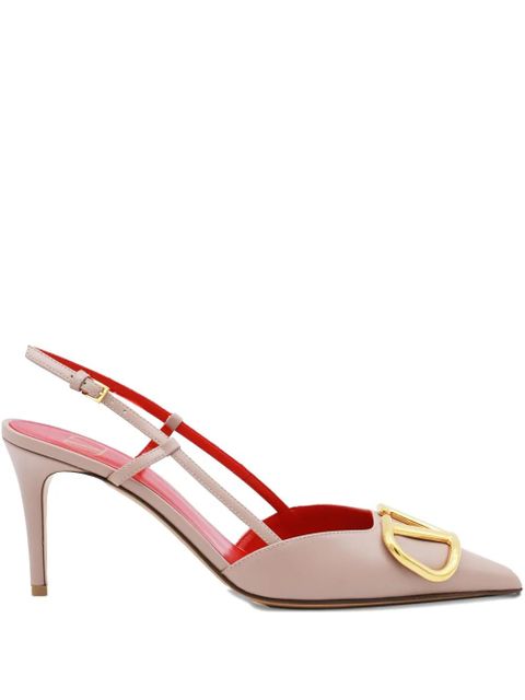 Valentino Garavani 80mm VLogo Signature slingback pumps - Neutrals - zdjęcie produktu nr 1