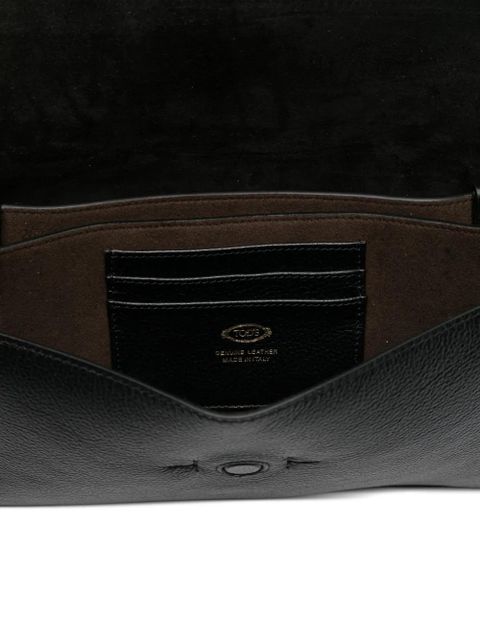 Tod's T-buckle leather shoulder bag - Black