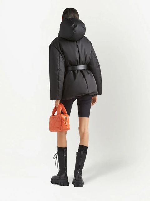 Prada Re-Nylon hooded down jacket - Black