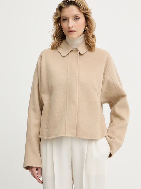 BOSS płaszcz wełniany damski kolor beżowy przejściowy 50543170 - zdjęcie produktu nr 1