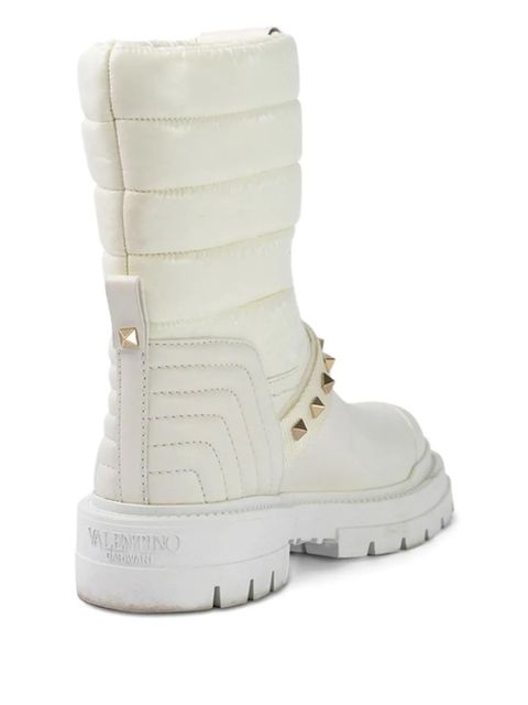 Valentino Garavani studded buckle boots - White