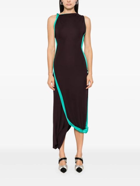 Victoria Beckham side-stripe maxi dress - Brown - zdjęcie produktu nr 1