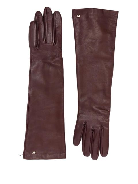 Max Mara long leather gloves - Brown - zdjęcie produktu nr 1