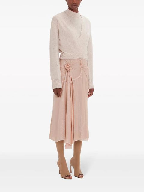 Victoria Beckham wrap-front cashmere cardigan - Neutrals