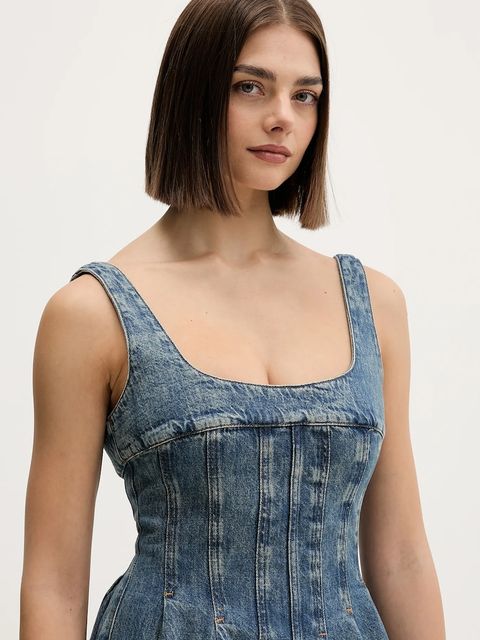 Tommy Jeans sukienka jeansowa kolor niebieski mini rozkloszowana DW0DW22001