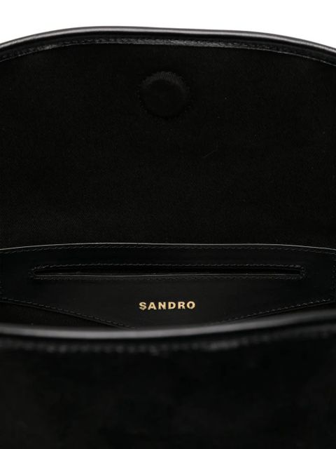 SANDRO suede-leather bucket bag - Black
