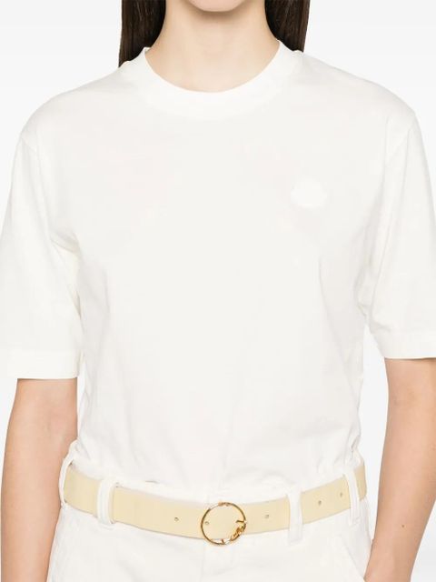 Moncler rubberised-logo cotton T-shirt - White