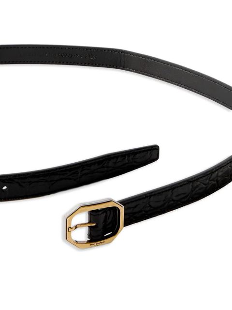 Saint Laurent logo-engraved belt - Black