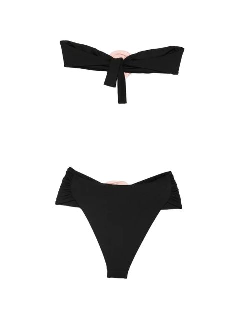 La Reveche Derya floral-appliqué bikini - Black - zdjęcie produktu nr 2