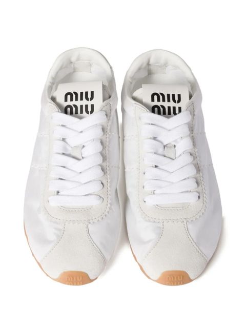 Miu Miu Plume lace-up sneakers - White