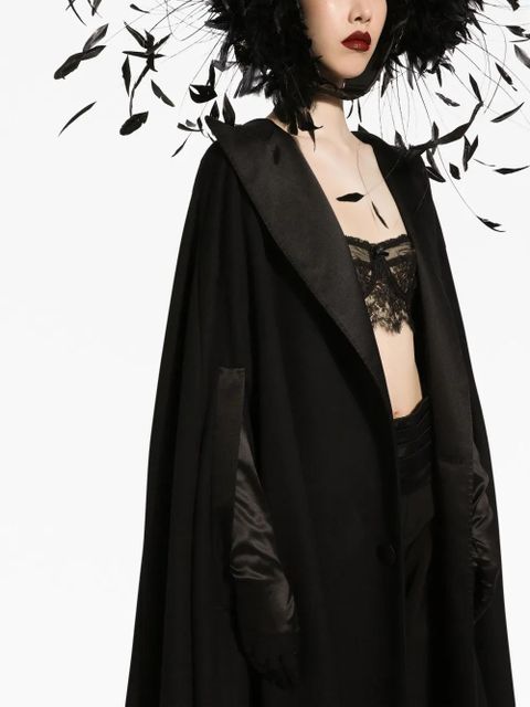 Dolce & Gabbana feather-detail cape - Black