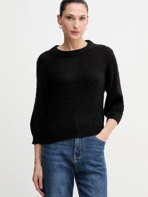 United Colors of Benetton sweter z dodatkiem moheru damski kolor czarny 1VAAD10F4 - zdjęcie produktu nr 1