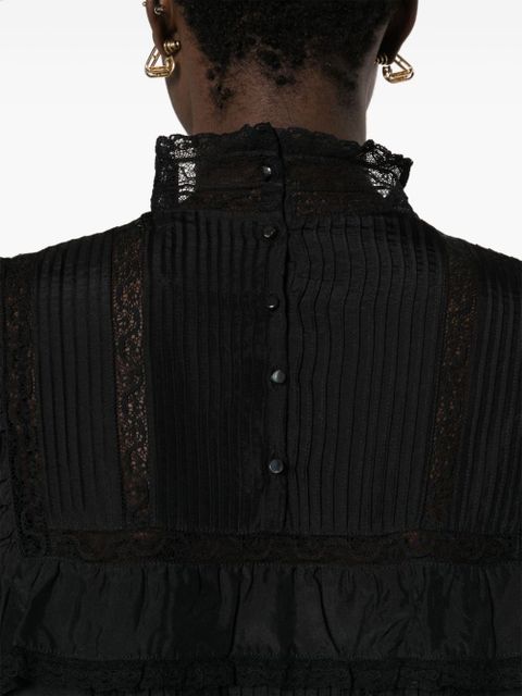 ISABEL MARANT Zakae pintuck silk dress - Black