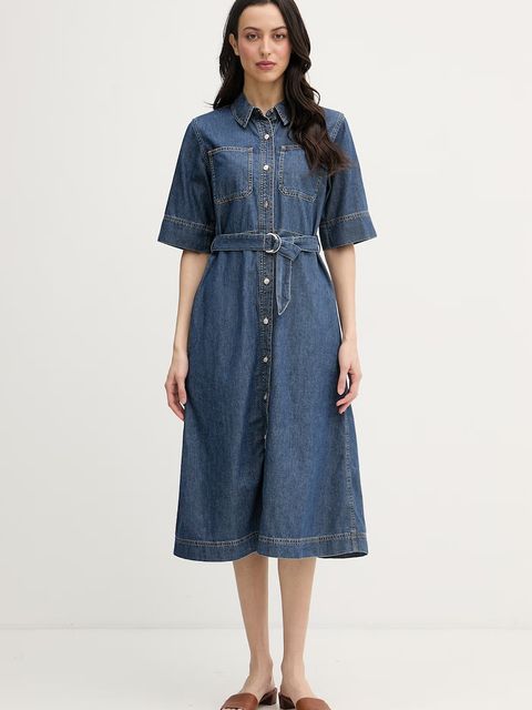 Tommy Hilfiger sukienka rozkloszowana jeansowa - zdjęcie produktu nr 1