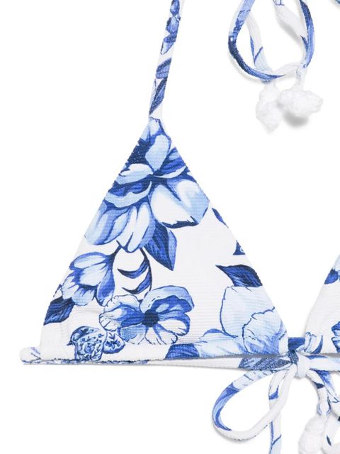 FARM Rio FARM RIO PORCELAIN CHITA TRIANGLE BIKINI TOP - White