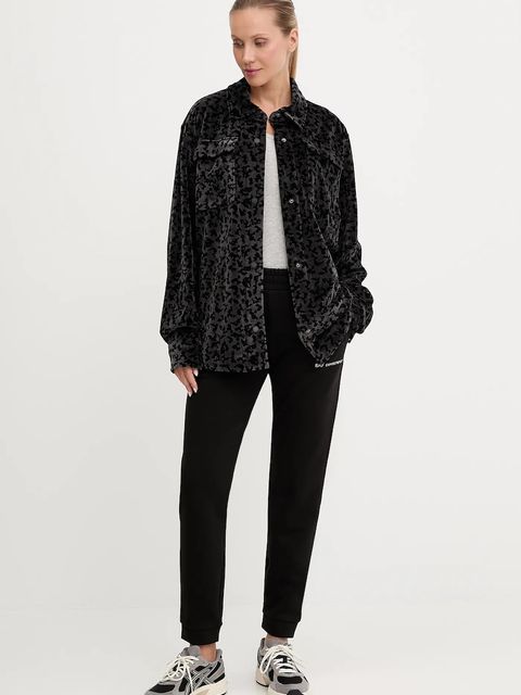 EA7 Emporio Armani koszula damska kolor czarny relaxed z kołnierzykiem klasycznym AF15937.7W000666