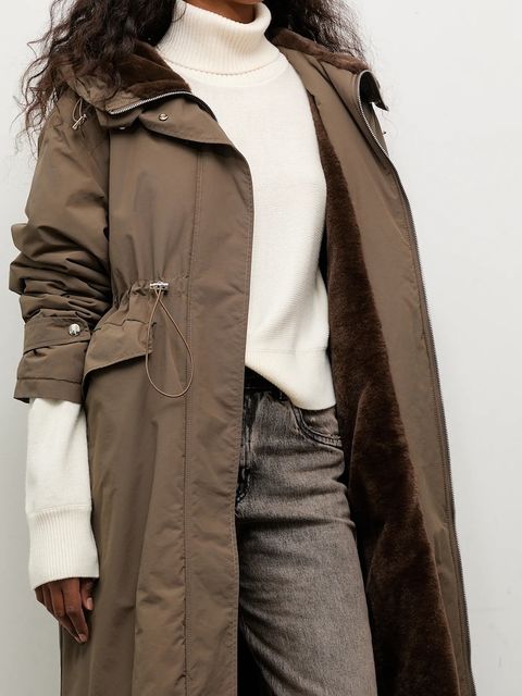 Answear.LAB parka kolor zielony przejściowa