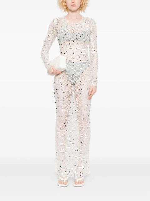 Paris Georgia sequin-embellished maxi dress - Neutrals