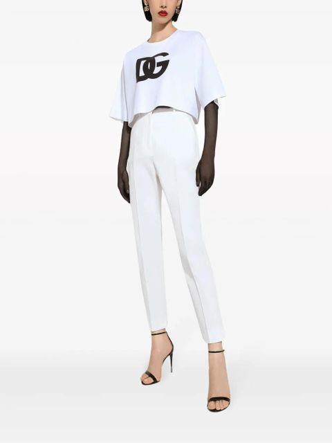 Dolce & Gabbana high-waisted gabardine trousers - White - zdjęcie produktu nr 2