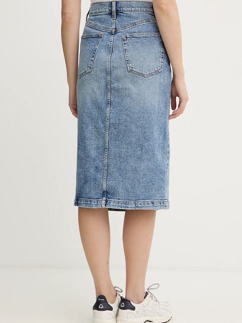 Calvin Klein Jeans spódnica jeansowa kolor niebieski mini prosta LV047E710G