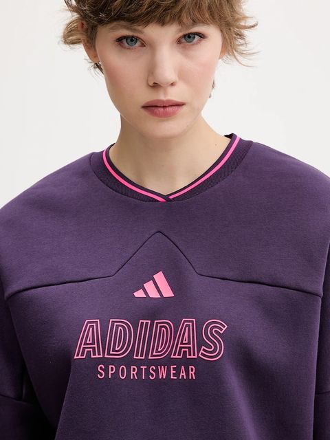 adidas bluza Tiro damska kolor fioletowy z nadrukiem JX5119