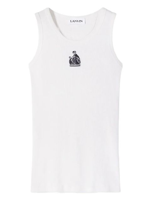 Lanvin embroidery-logo tank top - White - zdjęcie produktu nr 1