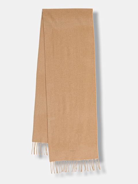 Gant szalik wełniany kolor brązowy gładki 9920203