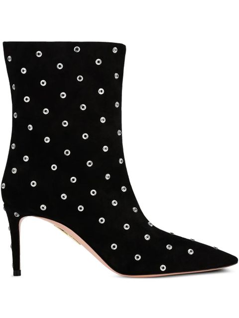 Aquazzura 75mm Matignon Crystal boots - Black - zdjęcie produktu nr 1