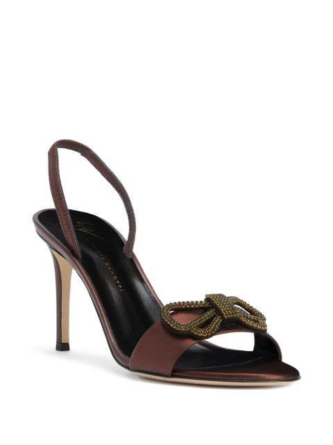 Giuseppe Zanotti Zari bow-embellishment slingback sandals - Brown