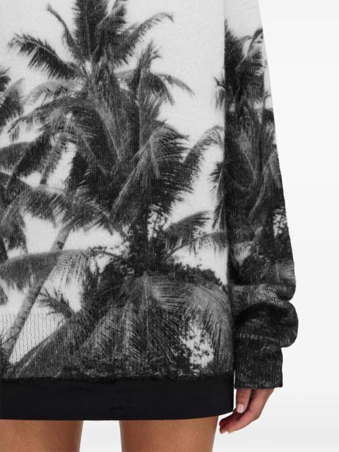 Ferragamo palm-tree print sweatshirt - White