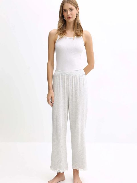 Tommy Hilfiger spodnie piżamowe damskie kolor szary gładkie UW0UW06074