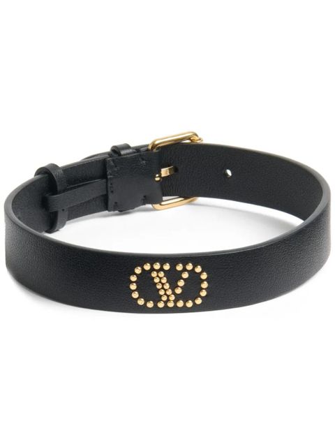 Valentino Garavani VLogo Signature leather choker - Black