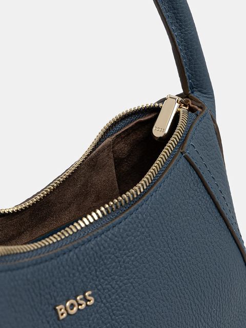 BOSS torebka skórzana kolor niebieski 50547946