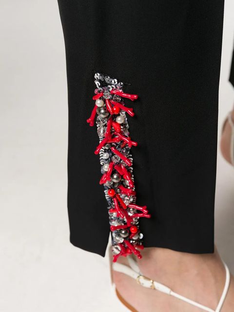 Blumarine high-waisted embellished trousers - Black