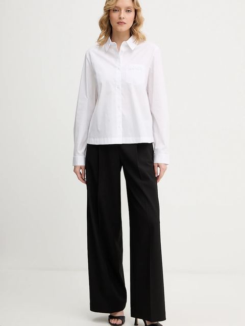 Joop! koszula damska kolor biały relaxed z kołnierzykiem klasycznym 30100036