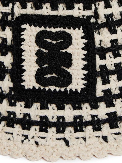 SANDRO crochet-knit bucket hat - Neutrals