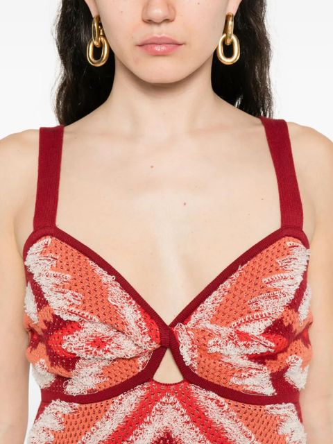 Johanna Ortiz Vintage Affair geometric-pattern midi dress - Red