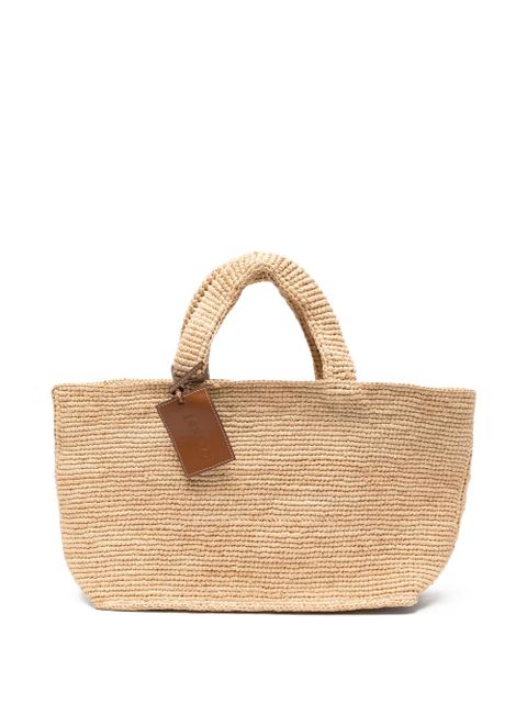 Manebi medium New Sunset woven-raffia tote bag - Neutrals - zdjęcie produktu nr 1