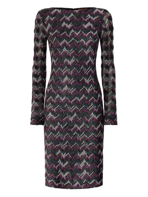 Missoni zigzag-pattern long-sleeve mini dress - Blue - zdjęcie produktu nr 1