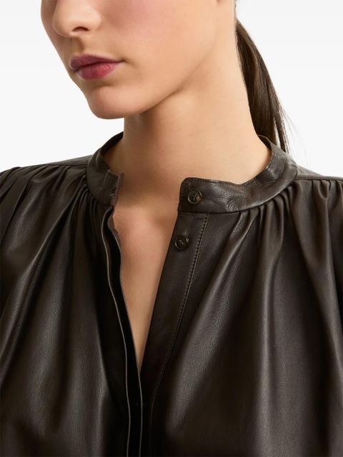 Yves Salomon pleated shirt - Brown
